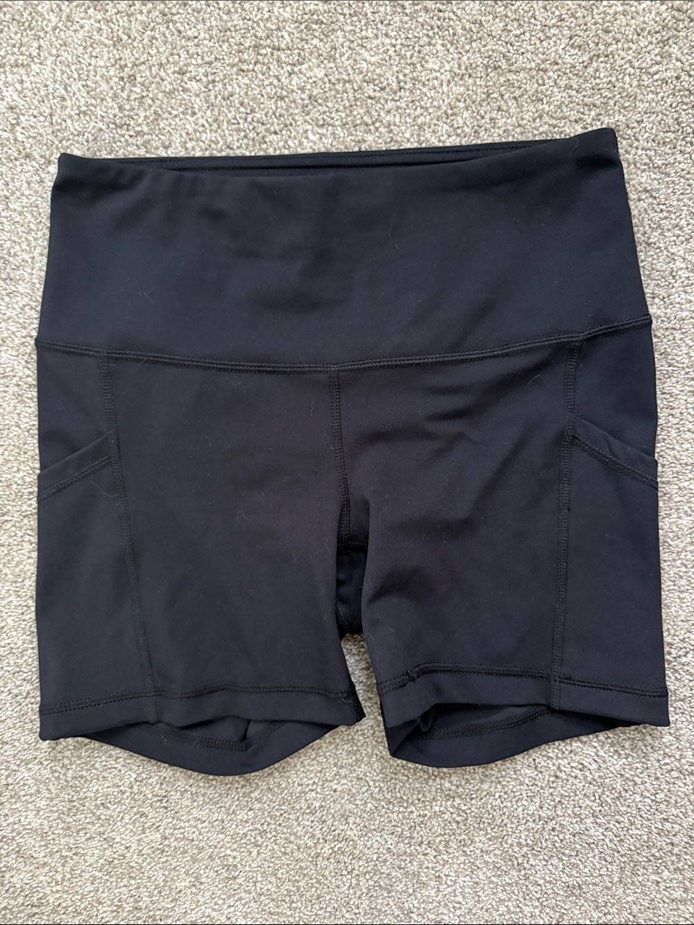 Yogalicious Black High-Waist Bike Shorts with Side Pockets. Size small.